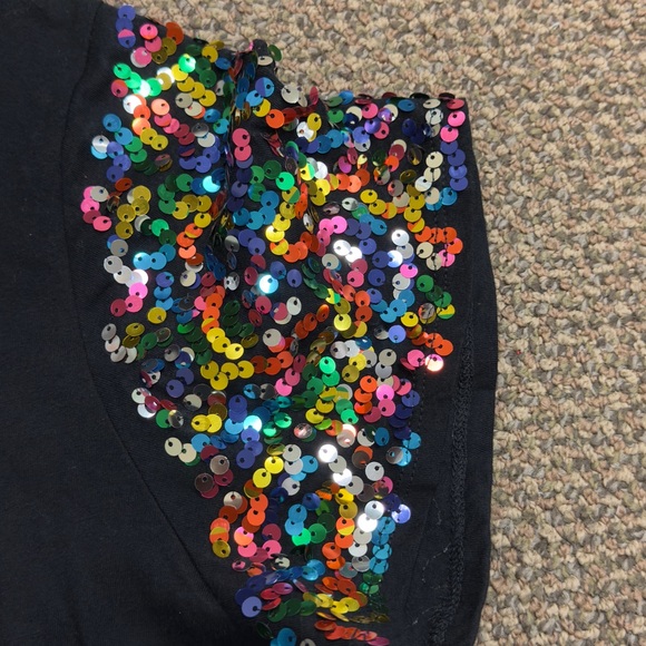 New‎ York & Company  Black Sequin Sleeve Tee - Picture 8 of 9